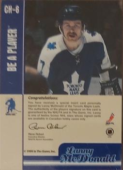 1999-00 Be a Player Memorabilia - Canadian Hobby Autographs #CH-6 Lanny McDonald Back
