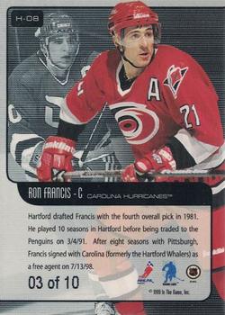 1999-00 Be a Player Memorabilia - Heritage Emerald #H-08 Ron Francis Back