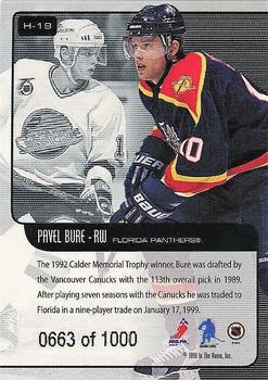 1999-00 Be a Player Memorabilia - Heritage Ruby #H-19 Pavel Bure Back
