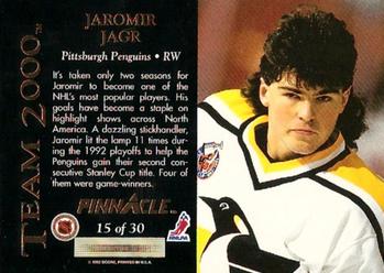 1992-93 Pinnacle - Team 2000 #15 Jaromir Jagr Back
