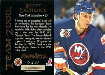 1992-93 Pinnacle - Team 2000 #6 Scott Lachance Back