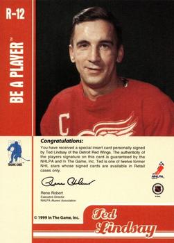 1999-00 Be a Player Memorabilia - Retail Autographs #R-12 Ted Lindsay Back