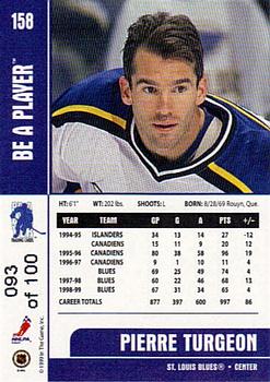 1999-00 Be a Player Memorabilia - Gold #158 Pierre Turgeon Back