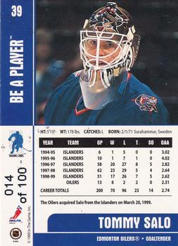 1999-00 Be a Player Memorabilia - Gold #39 Tommy Salo Back