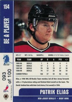 1999-00 Be a Player Memorabilia - Gold #154 Patrik Elias Back