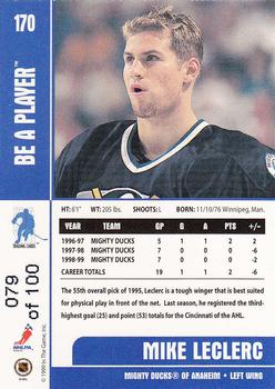 1999-00 Be a Player Memorabilia - Gold #170 Mike Leclerc Back