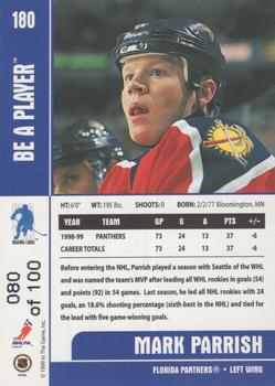 1999-00 Be a Player Memorabilia - Gold #180 Mark Parrish Back