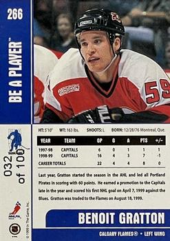 Benoit Gratton Hockey Card 1999-00 Pacific #440 Benoit Gratton