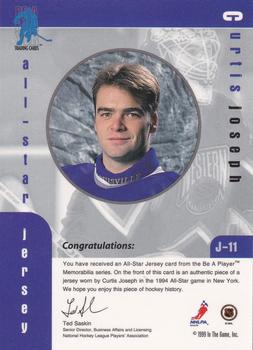 1999-00 Be a Player Memorabilia - All-Star Jersey #J-11 Curtis Joseph Back