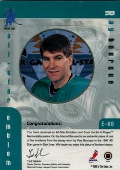 1999-00 Be a Player Memorabilia - All-Star Emblems #E-09 Ray Bourque Back