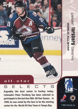 1999-00 Be a Player Memorabilia - All-Star Selects Gold #SL-01 Peter Forsberg Back