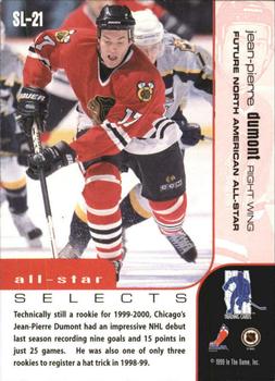 1999-00 Be a Player Memorabilia - All-Star Selects Gold #SL-21 Jean-Pierre Dumont Back