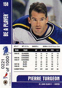 1999-00 Be a Player Memorabilia - Silver #158 Pierre Turgeon Back