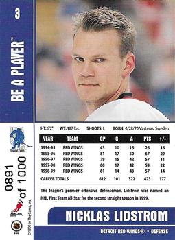 1999-00 Be a Player Memorabilia - Silver #3 Nicklas Lidstrom Back