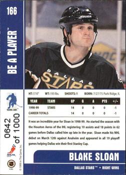 1999-00 Be a Player Memorabilia - Silver #166 Blake Sloan Back