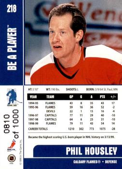 1999-00 Be a Player Memorabilia - Silver #218 Phil Housley Back