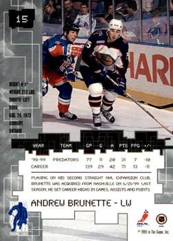 1999-00 Be a Player Millennium Signature Series - Anaheim National Emerald #15 Andrew Brunette Back