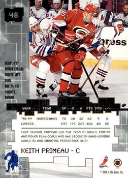 1999-00 Be a Player Millennium Signature Series - Anaheim National Emerald #48 Keith Primeau Back