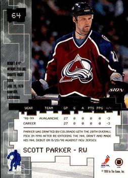 1999-00 Be a Player Millennium Signature Series - Anaheim National Emerald #64 Scott Parker Back