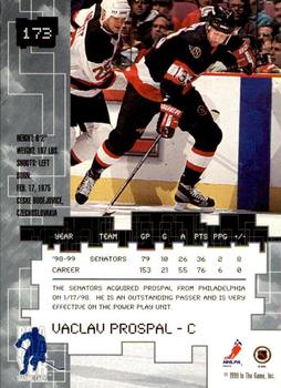 1999-00 Be a Player Millennium Signature Series - Anaheim National Emerald #173 Vaclav Prospal Back
