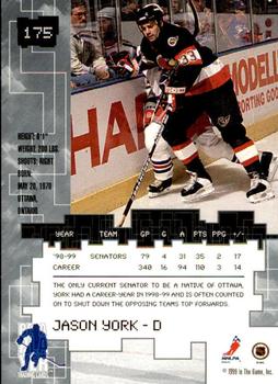 1999-00 Be a Player Millennium Signature Series - Anaheim National Emerald #175 Jason York Back