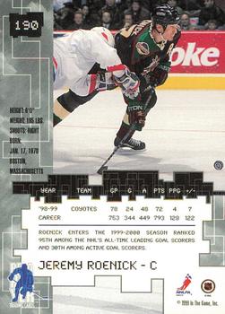 1999-00 Be a Player Millennium Signature Series - Anaheim National Emerald #190 Jeremy Roenick Back