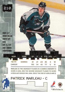 1999-00 Be a Player Millennium Signature Series - Anaheim National Emerald #210 Patrick Marleau Back