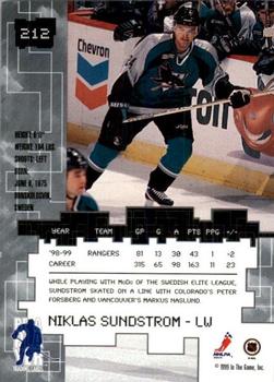 1999-00 Be a Player Millennium Signature Series - Anaheim National Emerald #212 Niklas Sundstrom Back