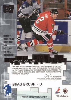 1999-00 Be a Player Millennium Signature Series - Autographs #55 Brad Brown Back