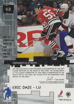 1999-00 Be a Player Millennium Signature Series - Autographs #62 Eric Daze Back