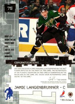 1999-00 Be a Player Millennium Signature Series - Autographs #75 Jamie Langenbrunner Back