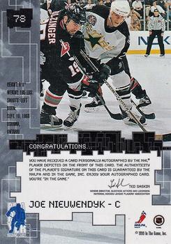 1999-00 Be a Player Millennium Signature Series - Autographs #78 Joe Nieuwendyk Back