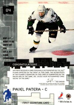 1999-00 Be a Player Millennium Signature Series - Autographs #84 Pavel Patera Back