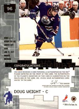 1999-00 Be a Player Millennium Signature Series - Autographs #96 Doug Weight Back