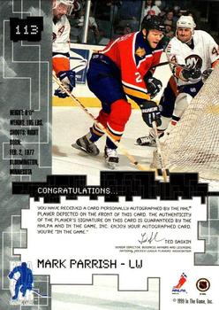 1999-00 Be a Player Millennium Signature Series - Autographs #113 Mark Parrish Back