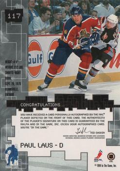1999-00 Be a Player Millennium Signature Series - Autographs #117 Paul Laus Back