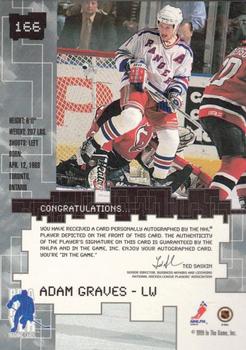 1999-00 Be a Player Millennium Signature Series - Autographs #166 Adam Graves Back