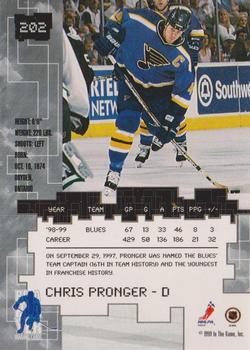 1999-00 Be a Player Millennium Signature Series - Autographs #202 Chris Pronger Back