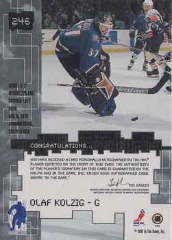 1999-00 Be a Player Millennium Signature Series - Autographs #246 Olaf Kolzig Back