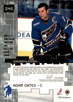 1999-00 Be a Player Millennium Signature Series - Autographs #248 Adam Oates Back