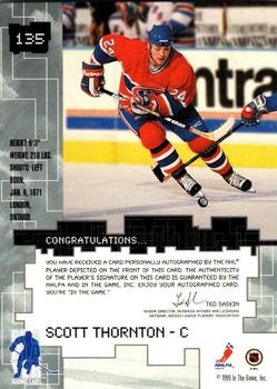 1999-00 Be a Player Millennium Signature Series - Autographs Gold #135 Scott Thornton Back