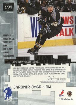 1999-00 Be a Player Millennium Signature Series - Autographs Gold #194 Jaromir Jagr Back
