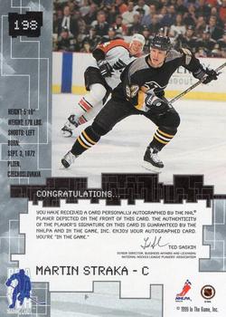 1999-00 Be a Player Millennium Signature Series - Autographs Gold #198 Martin Straka Back