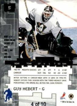 1999-00 Be a Player Millennium Signature Series - Emerald #5 Guy Hebert Back