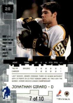 1999-00 Be a Player Millennium Signature Series - Emerald #28 Jonathan Girard Back