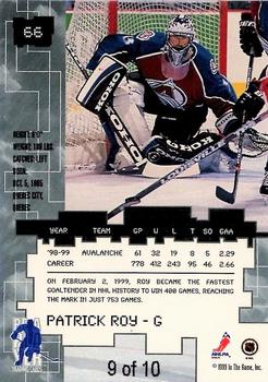 1999-00 Be a Player Millennium Signature Series - Emerald #66 Patrick Roy Back