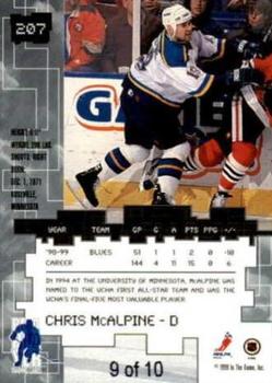 1999-00 Be a Player Millennium Signature Series - Emerald #207 Chris McAlpine Back