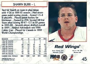 1992-93 Pro Set #45 Shawn Burr Back
