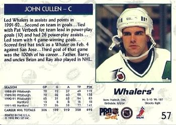 1992-93 Pro Set #57 John Cullen Back