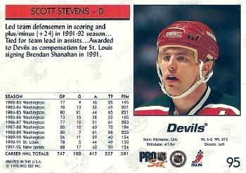 1992-93 Pro Set #95 Scott Stevens Back